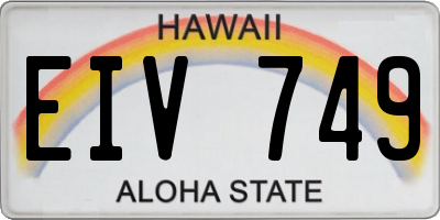 HI license plate EIV749