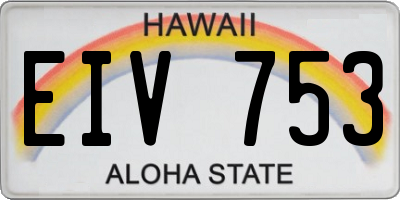 HI license plate EIV753
