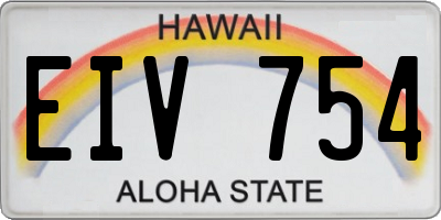 HI license plate EIV754