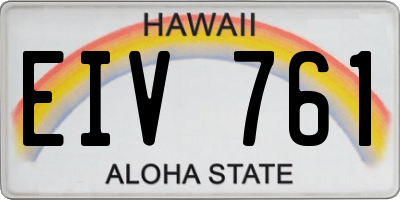 HI license plate EIV761