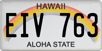 HI license plate EIV763