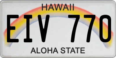 HI license plate EIV770