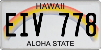 HI license plate EIV778