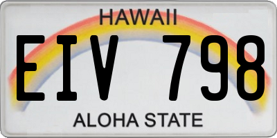 HI license plate EIV798