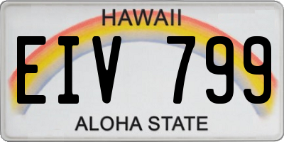 HI license plate EIV799