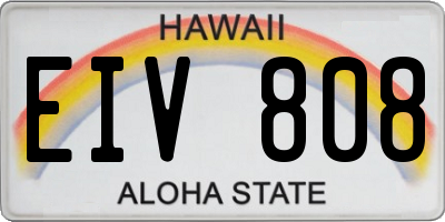 HI license plate EIV808