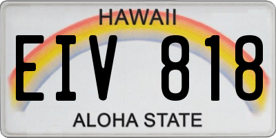 HI license plate EIV818