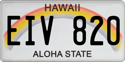 HI license plate EIV820