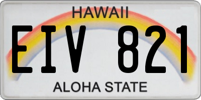 HI license plate EIV821