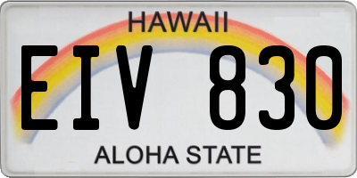 HI license plate EIV830