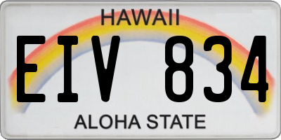 HI license plate EIV834