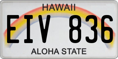 HI license plate EIV836
