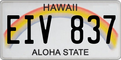 HI license plate EIV837
