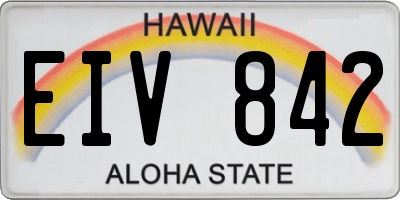 HI license plate EIV842