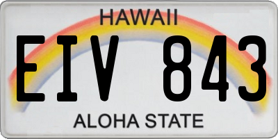 HI license plate EIV843