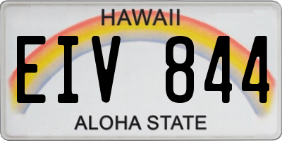 HI license plate EIV844