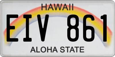 HI license plate EIV861