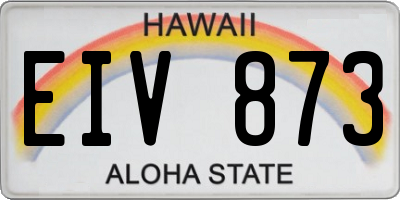 HI license plate EIV873