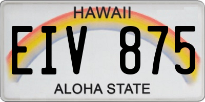 HI license plate EIV875