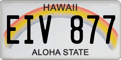 HI license plate EIV877