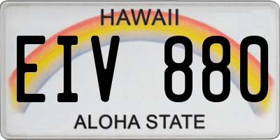 HI license plate EIV880