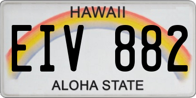 HI license plate EIV882