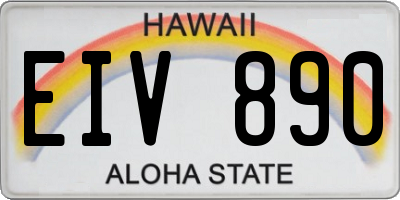 HI license plate EIV890