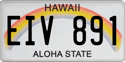 HI license plate EIV891