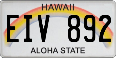 HI license plate EIV892