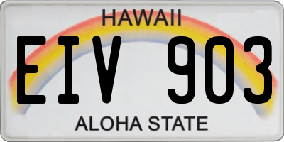 HI license plate EIV903