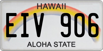 HI license plate EIV906