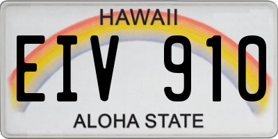 HI license plate EIV910