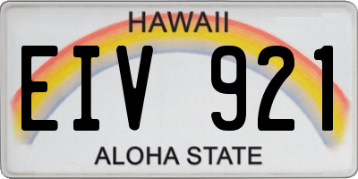 HI license plate EIV921