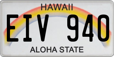 HI license plate EIV940