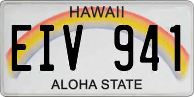HI license plate EIV941