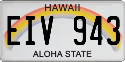 HI license plate EIV943