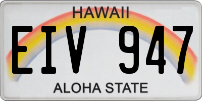 HI license plate EIV947