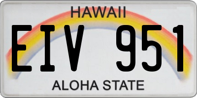 HI license plate EIV951
