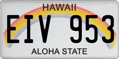 HI license plate EIV953
