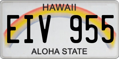 HI license plate EIV955