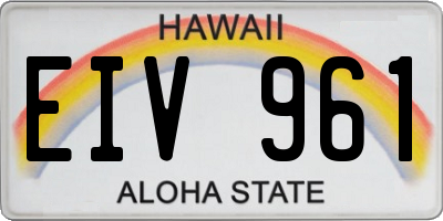 HI license plate EIV961
