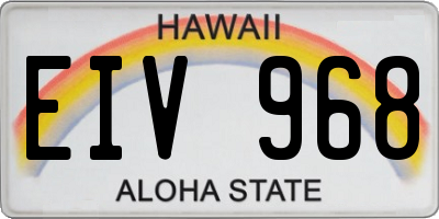 HI license plate EIV968