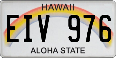 HI license plate EIV976