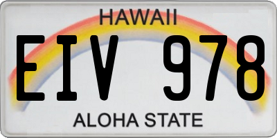 HI license plate EIV978