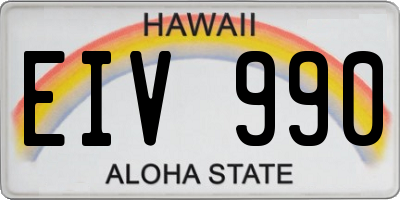 HI license plate EIV990