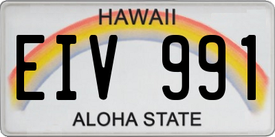 HI license plate EIV991