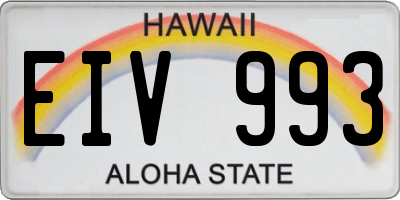 HI license plate EIV993