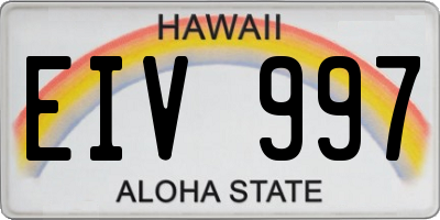 HI license plate EIV997