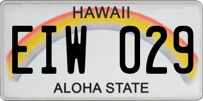 HI license plate EIW029