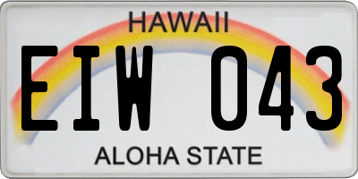 HI license plate EIW043